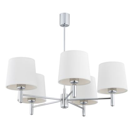 Brilagi - Hanglamp met stang MONTE 5xE27/60W/230V crème/glanzend chroom
