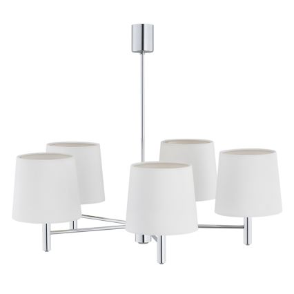 Brilagi - Hanglamp met stang MONTE 5xE27/60W/230V crème/glanzend chroom