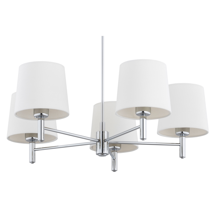 Brilagi - Hanglamp met stang MONTE 5xE27/60W/230V crème/glanzend chroom