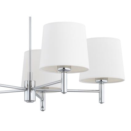 Brilagi - Hanglamp met stang MONTE 5xE27/60W/230V crème/glanzend chroom