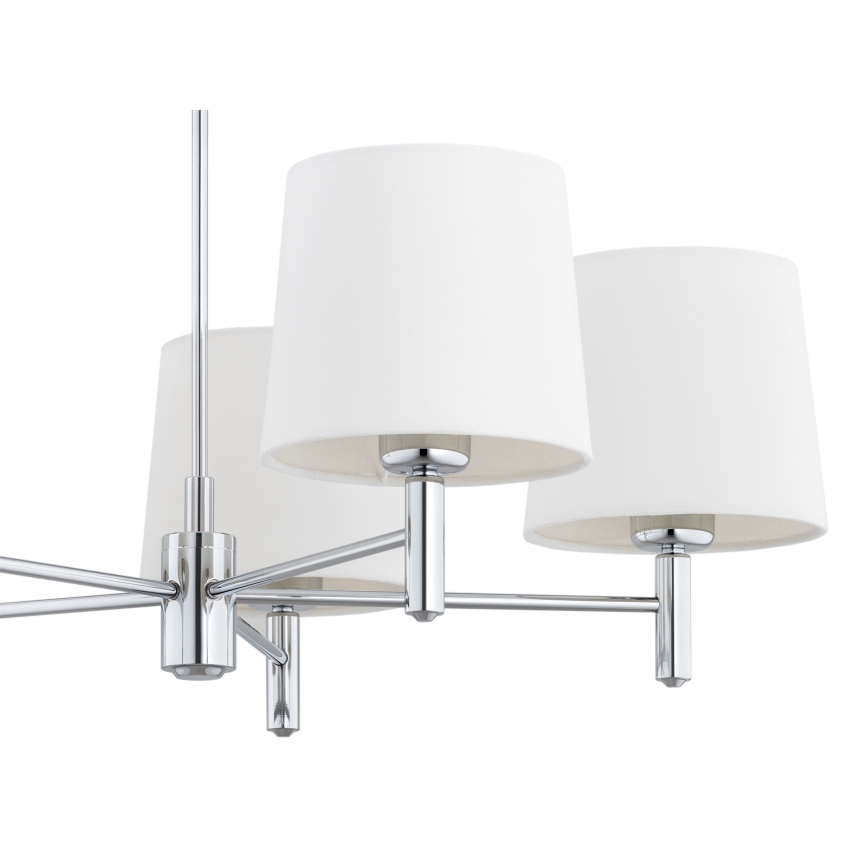 Brilagi - Hanglamp met stang MONTE 5xE27/60W/230V crème/glanzend chroom