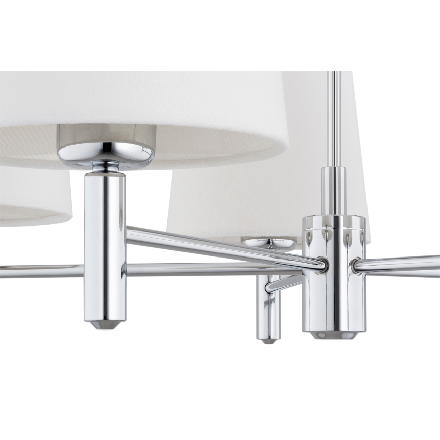 Brilagi - Hanglamp met stang MONTE 5xE27/60W/230V crème/glanzend chroom