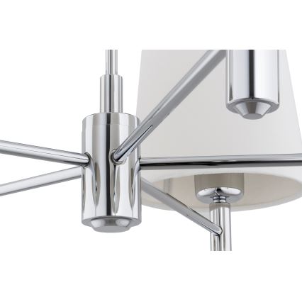 Brilagi - Hanglamp met stang MONTE 5xE27/60W/230V crème/glanzend chroom
