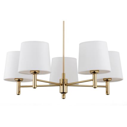 Brilagi - Hanglamp met stang MONTE 5xE27/60W/230V crème/goud