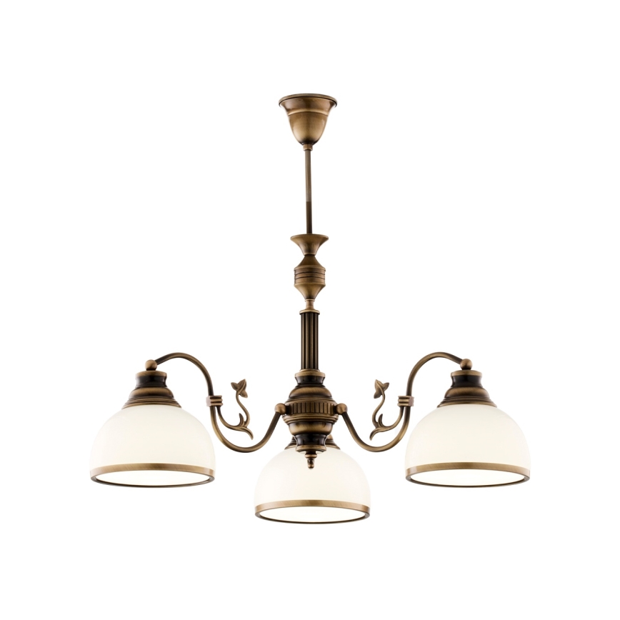 Brilagi - Hanglamp met stang TAURUS 3xE27/15W/230V Ø 70 cm brons