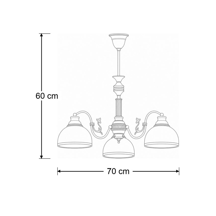 Brilagi - Hanglamp met stang TAURUS 3xE27/15W/230V Ø 70 cm brons