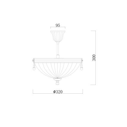 Brilagi - Hanglamp met vaste pendel CLASSIC 3xE14/60W/230V messing
