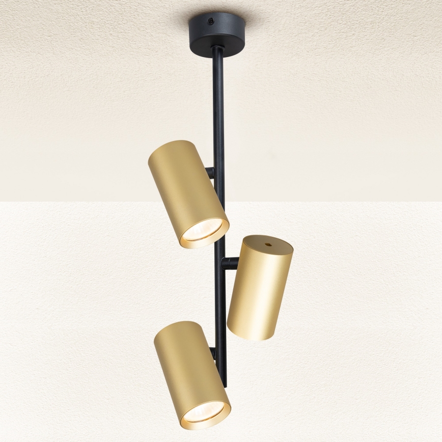 Brilagi - Hanglamp met vaste pendel SELE VERTICAL 3xGU10/30W/230V zwart/goud