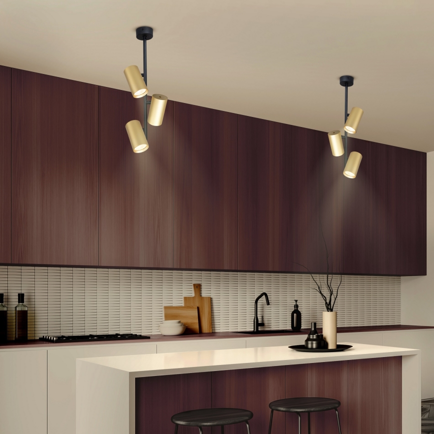 Brilagi - Hanglamp met vaste pendel SELE VERTICAL 3xGU10/30W/230V zwart/goud