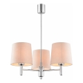 Brilagi - Hanglamp MONTE met staaf 3xE27/60W/230V beige/glanzend chroom