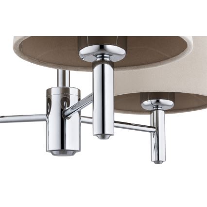Brilagi - Hanglamp MONTE met staaf 3xE27/60W/230V beige/glanzend chroom