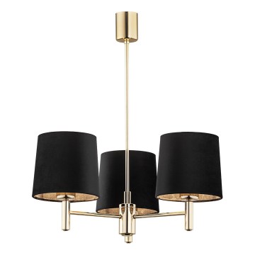 Brilagi - Hanglamp MONTE op stang 3xE27/15W/230V zwart/goud