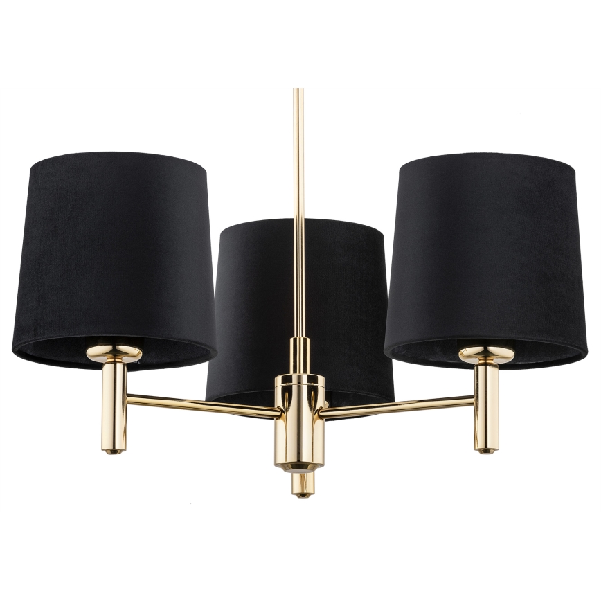 Brilagi - Hanglamp MONTE op stang 3xE27/15W/230V zwart/goud