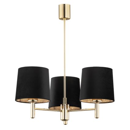 Brilagi - Hanglamp MONTE op stang 3xE27/60W/230V zwart/goud