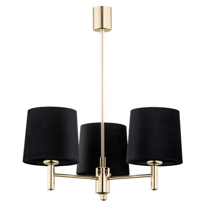 Brilagi - Hanglamp MONTE op stang 3xE27/60W/230V zwart/goud