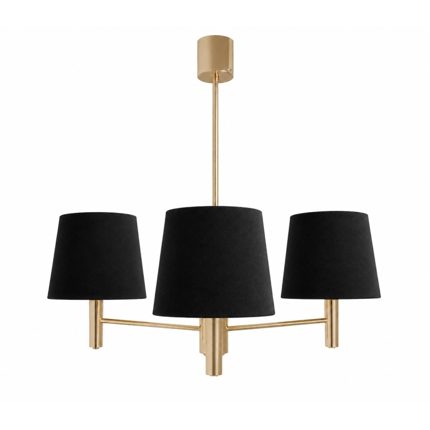 Brilagi - Hanglamp MONTE op stang 3xE27/60W/230V zwart/goud