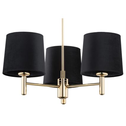 Brilagi - Hanglamp MONTE op stang 3xE27/60W/230V zwart/goud