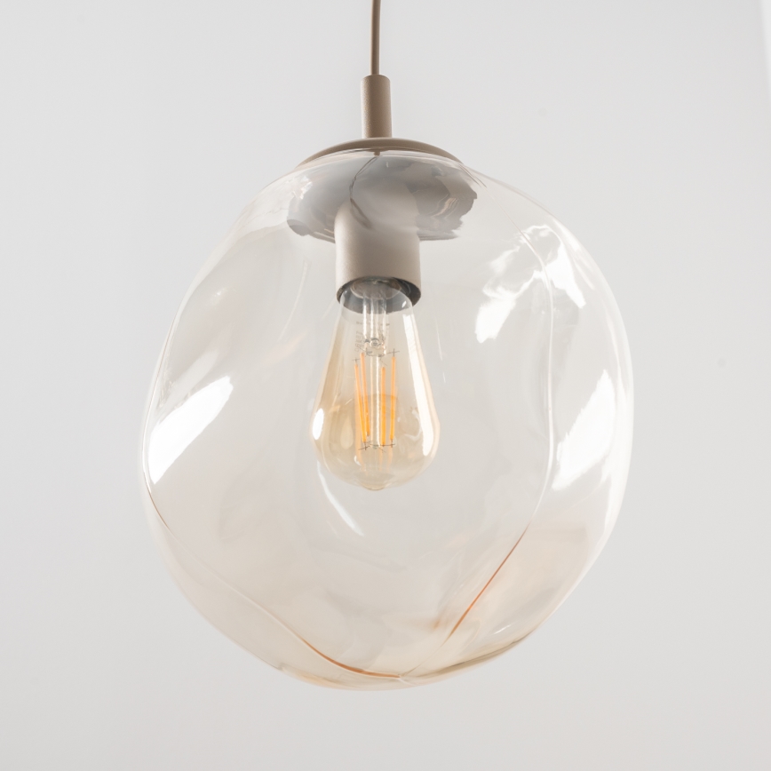 BRILAGI - Hanglamp VULCANO met ophangkabel 1xE27/15W/230V Ø 25 cm beige/rookbeige