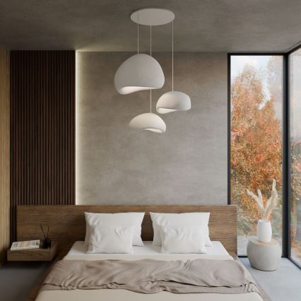 Brilagi - Hanglamp WABI SABI met kabel 3xE27/40W/230V Ø 76 cm wit