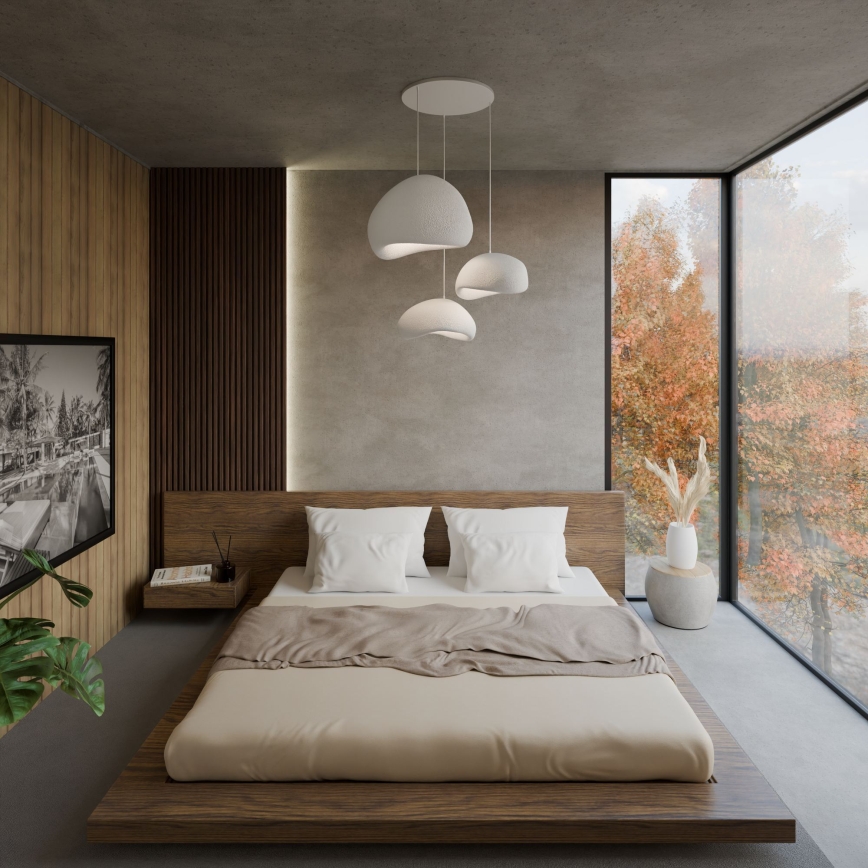 Brilagi - Hanglamp WABI SABI met kabel 3xE27/40W/230V Ø 76 cm wit