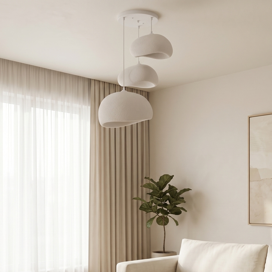 Brilagi - Hanglamp WABI SABI met kabel 3xE27/40W/230V Ø 76 cm wit