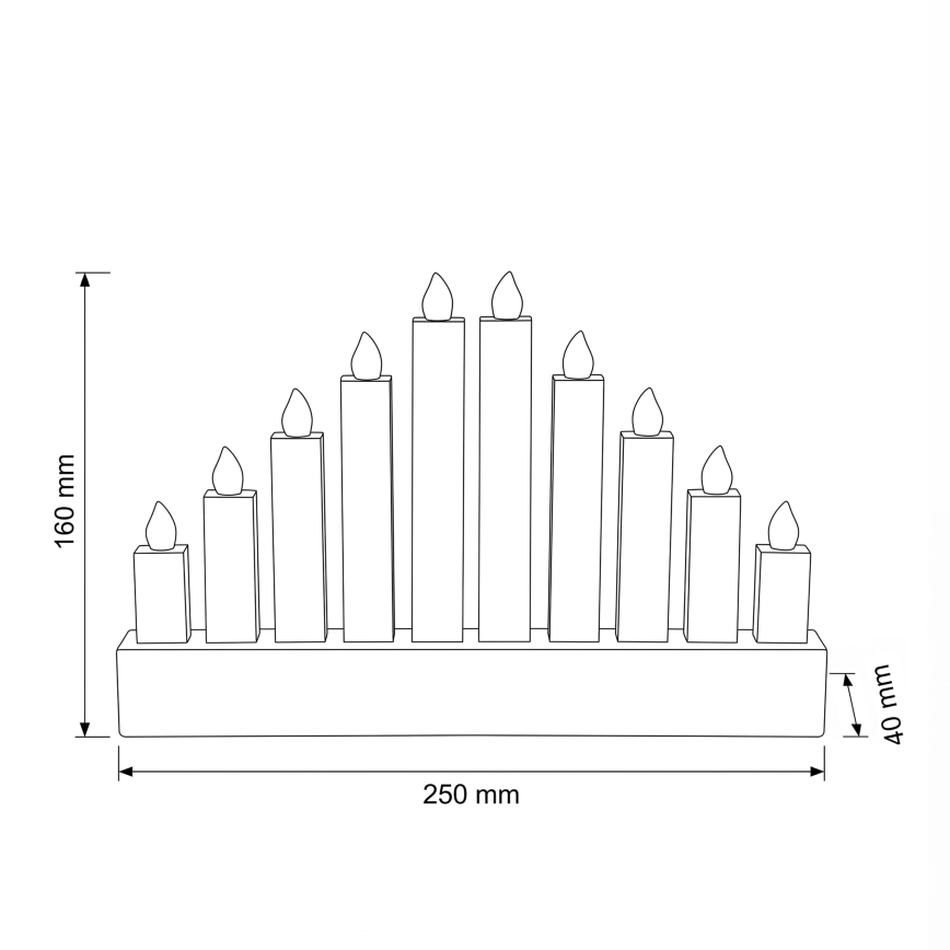 BRILAGI - houten LED-kerstkandelaar 10xLED/2xAA