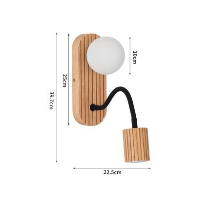 Brilagi - Houten wandlamp MODERN WOOD 1xG9/5W/230V + 1xGU10/8W