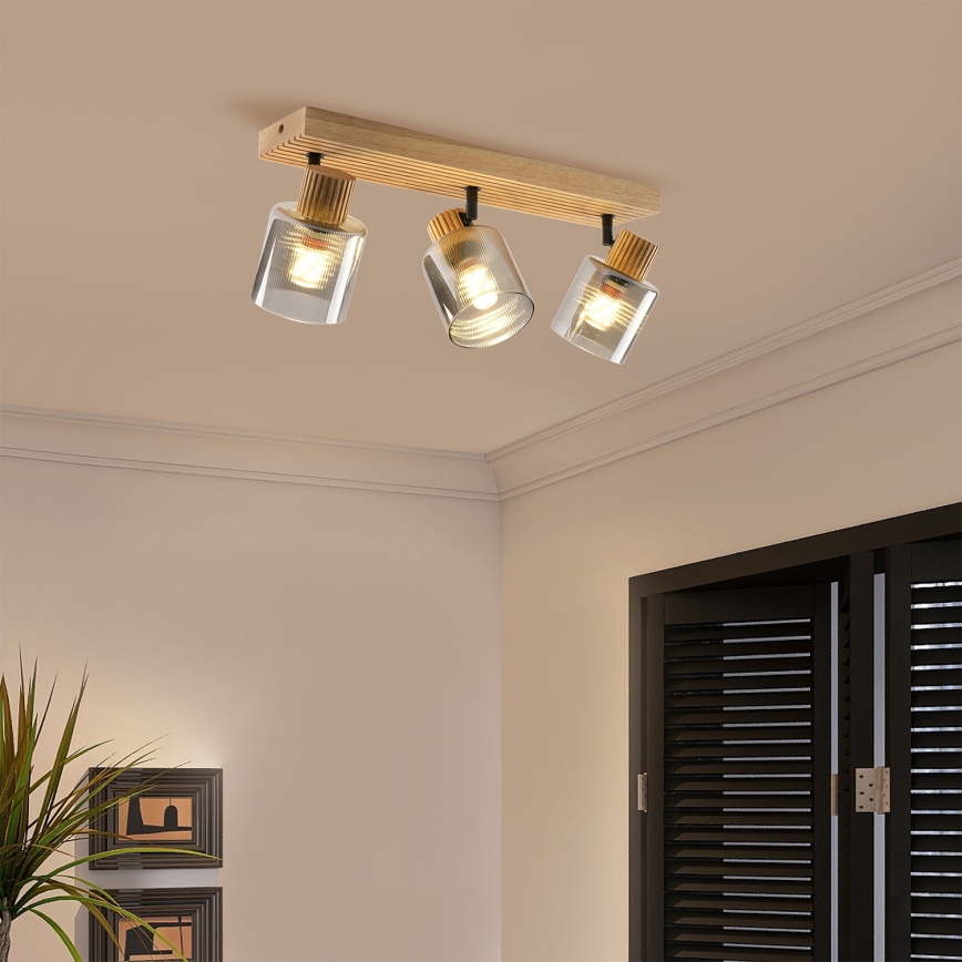 Brilagi - HYGGE spotlamp 3xE14/15W/230V hout/gerookt