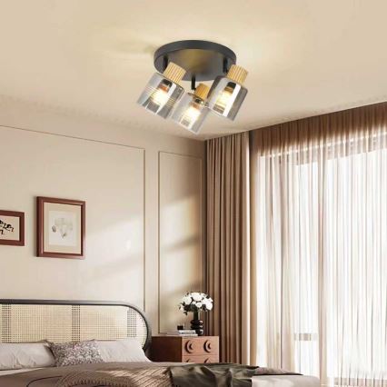 Brilagi - HYGGE spotlamp 3xE14/15W/230V zwart/rookglas