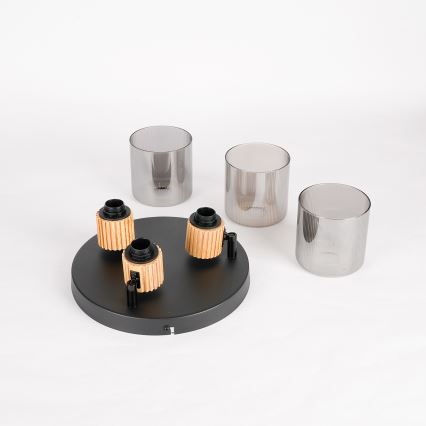 Brilagi - HYGGE spotlamp 3xE14/15W/230V zwart/rookglas