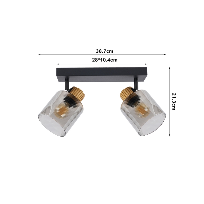 Brilagi - HYGGE spotlamp 3xE14/15W/230V zwart/rookglas