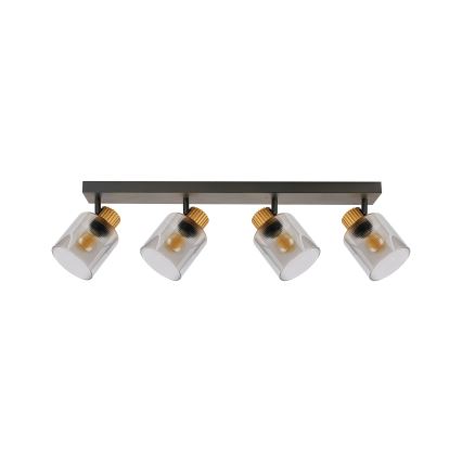 Brilagi - HYGGE spotlamp 4x E14/15W/230V zwart/rookglas