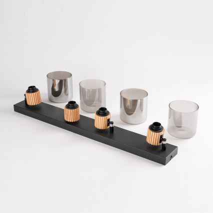 Brilagi - HYGGE spotlamp 4x E14/15W/230V zwart/rookglas