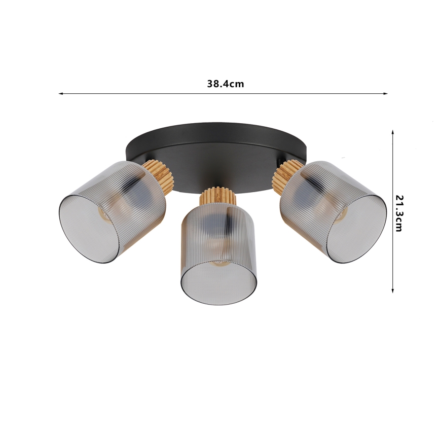 Brilagi - HYGGE spotlamp 4x E14/15W/230V zwart/rookglas