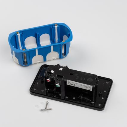 Brilagi - Inbouw dubbel stopcontact voor keuken INBOX IP55, zwart, rechthoekig