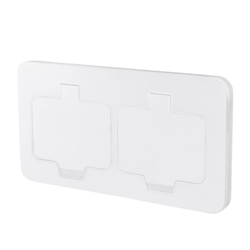 Brilagi - Inbouw dubbele keukenwandcontactdoos INBOX IP55 wit rechthoekig