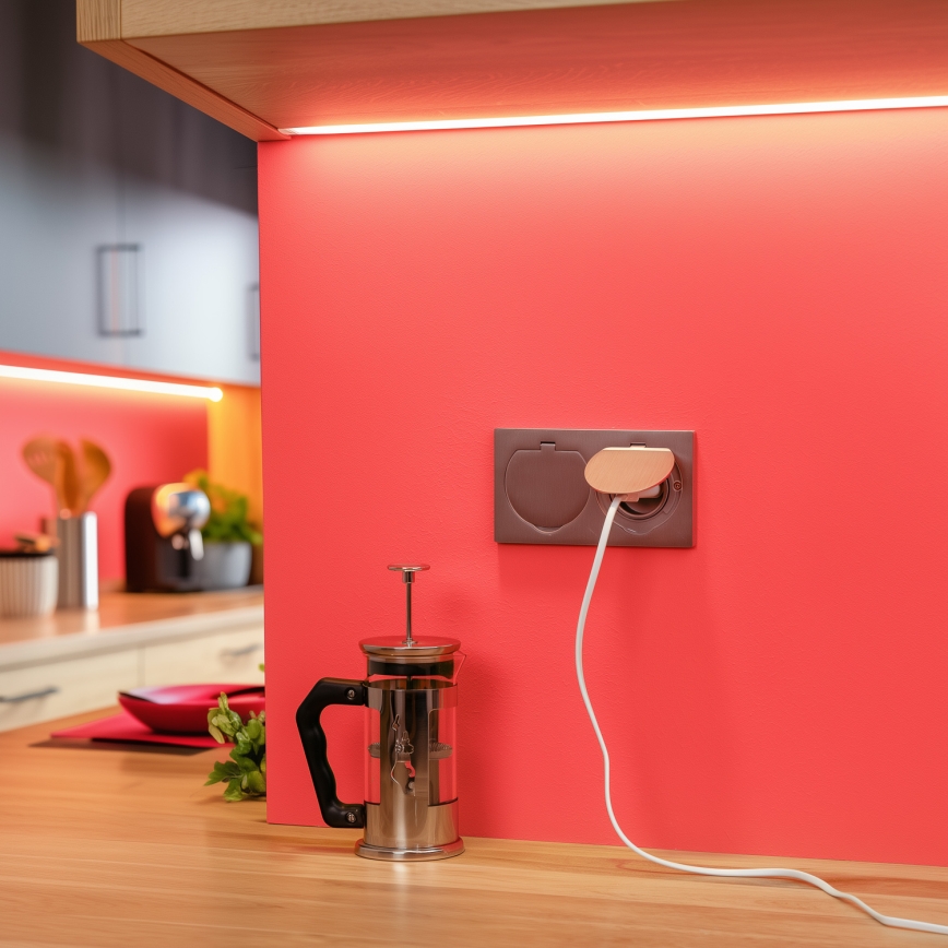 Brilagi - Inbouw dubbele wandcontactdoos voor keuken INBOX IP55, zilver, rechthoekig
