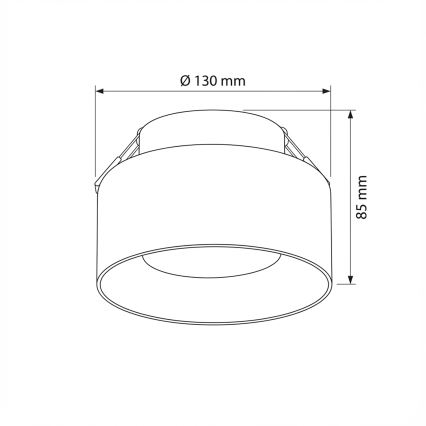 Brilagi - Inbouwspot AURA LUX 1xGX53/30W/230V Ø 13 cm zwart/gerookt glas