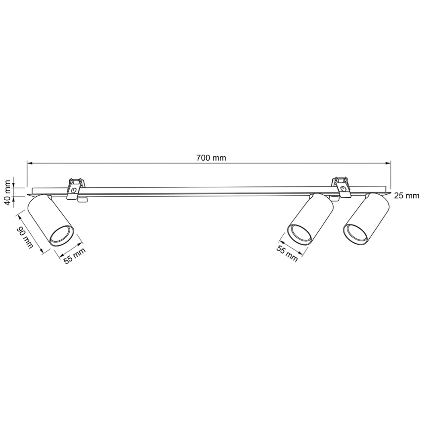 Brilagi - Inbouwspot SELE 3xGU10/30W/230V zwart