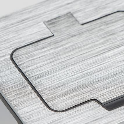 Brilagi - INBOX inbouwstopcontact voor keuken IP55, mat chroom, rechthoekig
