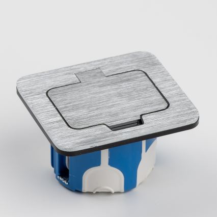 Brilagi - INBOX inbouwstopcontact voor keuken IP55, mat chroom, rechthoekig