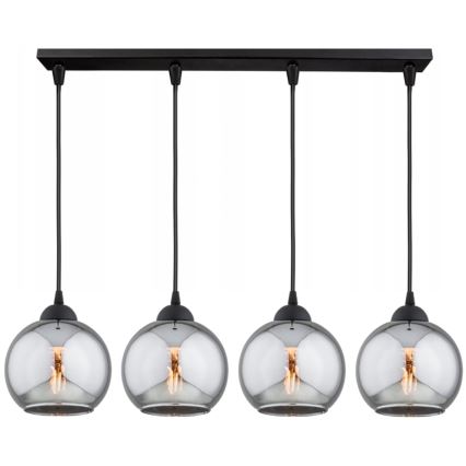 Brilagi - Kabelhanglamp DIOR 4xE27/60W/230V zwart/rookgrijs