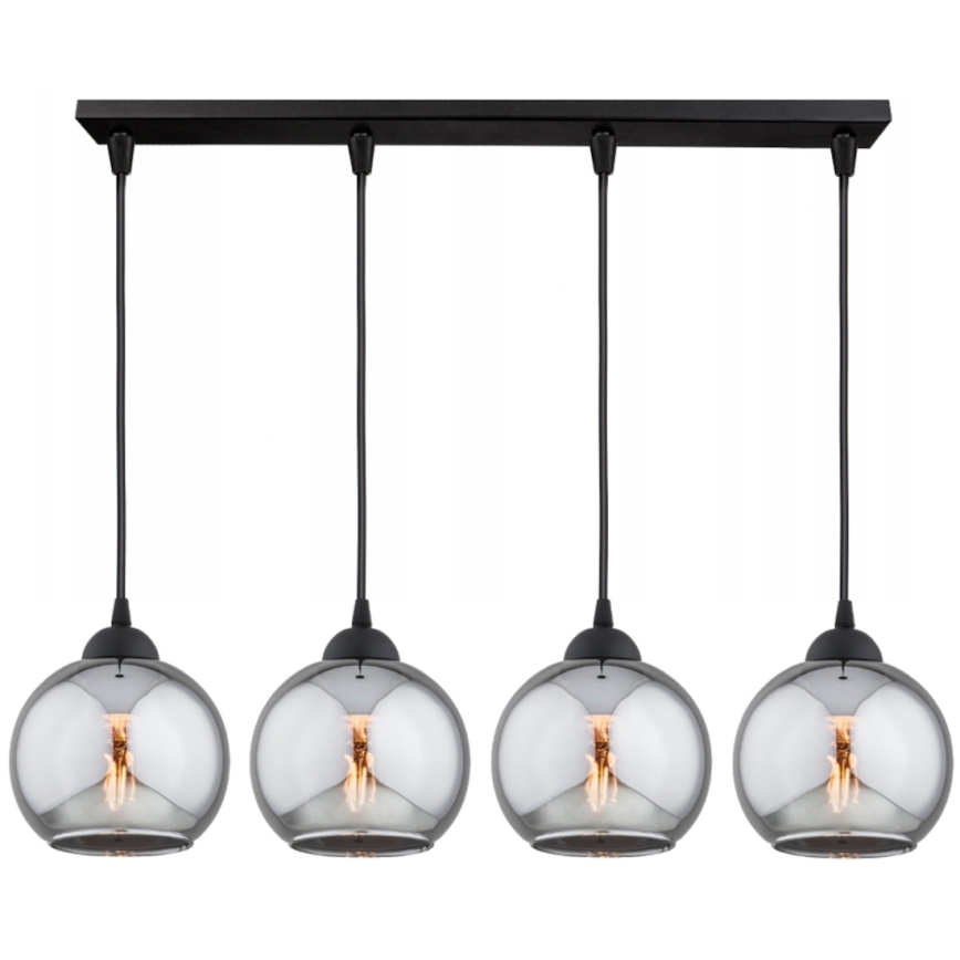 Brilagi - Kabelhanglamp DIOR 4xE27/60W/230V zwart/rookgrijs