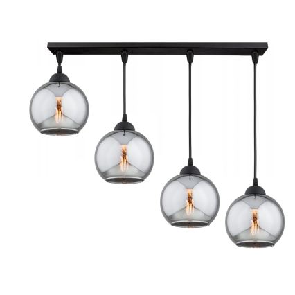 Brilagi - Kabelhanglamp DIOR 4xE27/60W/230V zwart/rookgrijs