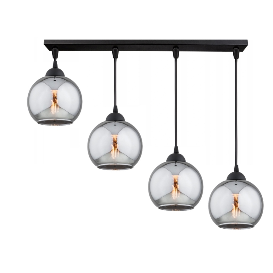 Brilagi - Kabelhanglamp DIOR 4xE27/60W/230V zwart/rookgrijs