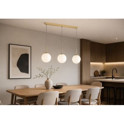 Brilagi - Kabelhanglamp MILO 3xE27/60W/230V goudkleurig