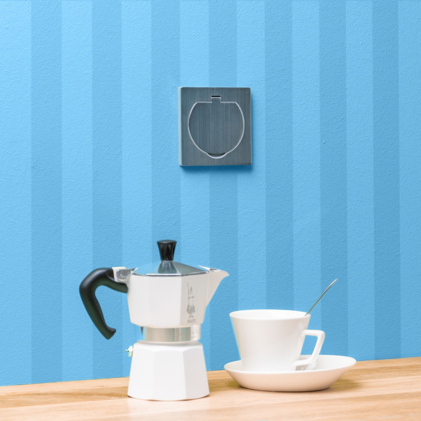 Brilagi - Keuken inbouwstopcontact INBOX IP55 mat chroom vierkant