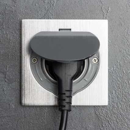 Brilagi - Keuken inbouwstopcontact INBOX IP55 mat chroom vierkant