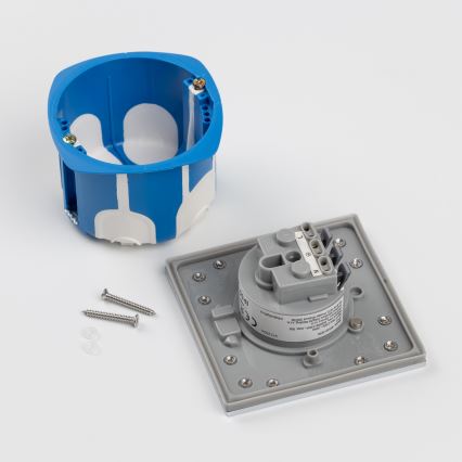 Brilagi - Keuken inbouwstopcontact INBOX IP55 mat chroom vierkant