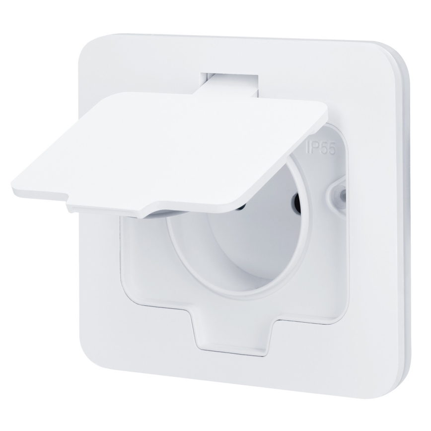 Brilagi - Keuken inbouwstopcontact INBOX IP55, wit, rechthoekig